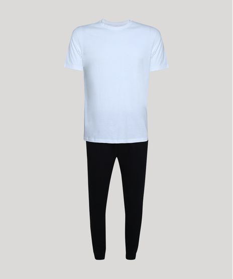 Kit-Masculino-de-Camiseta-Manga-Curta-Gola-Careca---Calca-de-Moletom-Multicor-9951937-Multicor_1