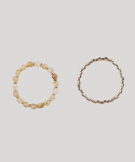 Kit-de-2-Pulseiras-Femininas-com-Micangas-Dourado-9935548-Dourado_1