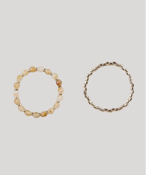Kit-de-2-Pulseiras-Femininas-com-Micangas-Dourado-9935548-Dourado_1