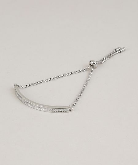 Pulseira-Feminina-com-Strass-Prateada-9937560-Prateada_1
