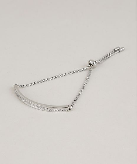 Pulseira-Feminina-com-Strass-Prateada-9937560-Prateada_1