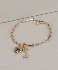 Pulseira-Feminina-com-Cadeado-e-Coracao-Dourada-9937576-Dourado_2