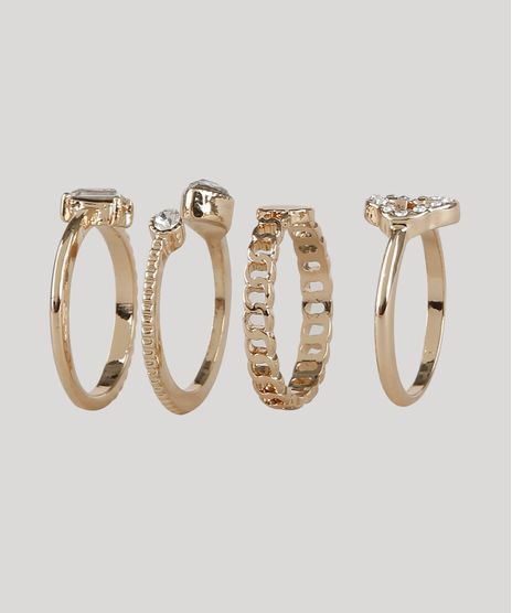Kit-de-4-Aneis-Femininos-com-Pedra-Zirconia-Dourado-9935542-Dourado_1