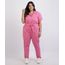 Macacao-Feminino-Plus-Size-Mindset-de-Sarja-Manga-Curta-com-Faixa-para-Amarrar-Rosa-9957646-Rosa_1