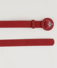 Cinto-Feminino-com-Fivela-Redonda-Vermelho-Escuro-9255445-Vermelho_Escuro_2