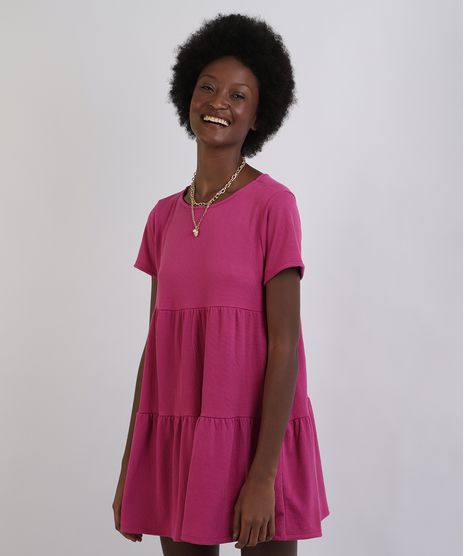 Vestido-Feminino-Curto-Com-Babado-Manga-Curta-Decote-Redondo-Pink-9960222-Pink_1