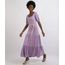 Vestido-Feminino-Longo-Com-Babado-Manga-Curta-Bufante-Decote-Quadrado-Cordao-Para-Amarrar-Lilas-9952624-Lilas_1