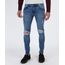 Calca-Jeans-Masculina-Super-Skinny-Destroyed-com-Bolsos-Azul-Medio-9948768-Azul_Medio_1