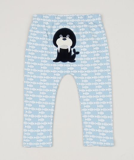 Calca-Infantil-Leao-Marinho-Estampada-de-Peixes-Azul-Claro-9442347-Azul_Claro_1