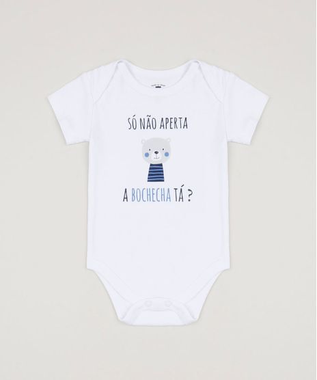 Body-Infantil--So-nao-aperta-a-bochecha-ta-----Manga-Curta-Branco-9842925-Branco_1