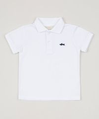Polo-em-Piquet-Infantil-Basica-Manga-Curta-com-Bordado-Branco-8527029-Branco_1