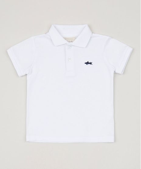 Polo-em-Piquet-Infantil-Basica-Manga-Curta-com-Bordado-Branco-8527029-Branco_1