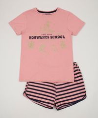 Pijama-Juvenil-Harry-Potter-Manga-Curta-Rosa-9955483-Rosa_1