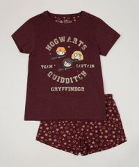 Pijama-Juvenil-Harry-Potter-Manga-Curta-Vinho-9958082-Vinho_1