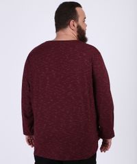 Camiseta-Masculina-Plus-Size-Basica-com-Bolso-Manga-Longa-Gola-Careca-Vinho-9954909-Vinho_2