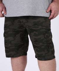 Bermuda-Masculina-Plus-Size-Cargo-Estampada-Camuflada-Verde-Militar-9951179-Verde_Militar_1
