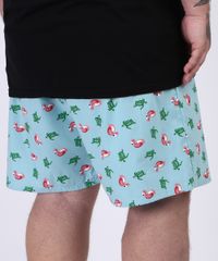 Samba-Cancao-Masculino-Plus-Size-Estampado-Flamingos-e-Tartarugas-Cos-com-Elastico-Azul-Claro-9951246-Azul_Claro_2