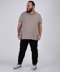 Polo-Masculina-Plus-Size-Manga-Curta-Gola-Careca-Bege-Claro-9952432-Bege_Claro_3