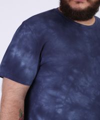 Camiseta-Masculina-Plus-Size-Estampado-Tie-Dye-Manga-Curta-Gola-Careca-Azul-Marinho-9953461-Azul_Marinho_4