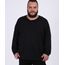 Camiseta-Masculina-Plus-Size-Basica-com-Bolso-Manga-Longa-Gola-Careca-Preta-9954909-Preto_1