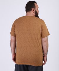 Camiseta-Masculina-Plus-Size-Flame-com-Bolso-Manga-Curta-Gola-Careca-Bege-Escuro-9956874-Bege_Escuro_2