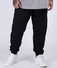 Calca-de-Moletom-Masculina-Plus-Size-Relaxed-com-Bolsos-Preta-9958211-Preto_1
