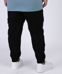 Calca-de-Moletom-Masculina-Plus-Size-Jogger-com--Bolsos-Preta-9956504-Preto_2