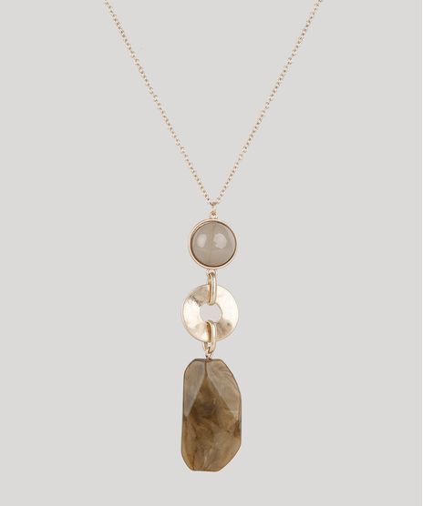 Colar-Feminino-Alongado-com-Pingentes-de-Pedrarias-Dourado-9935760-Dourado_1