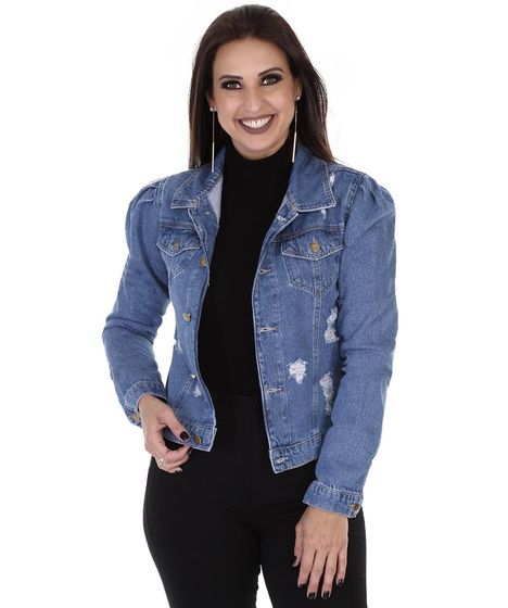 jaqueta jeans sawary feminina