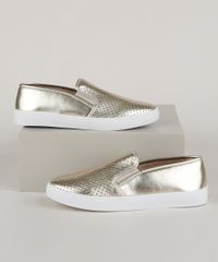 Tenis-Slip-On-Feminino-Via-Uno-com-Micro-furos-Dourado-9949154-Dourado_1