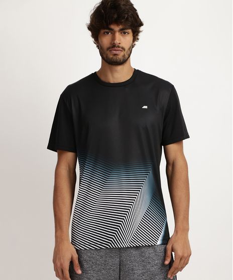 Camiseta-Masculina-Esporte-Ace-Estampada-Geometrica-com-Protecao-UV-50--Manga-Curta-e-Gola-Careca--Preta-9959876-Preto_1