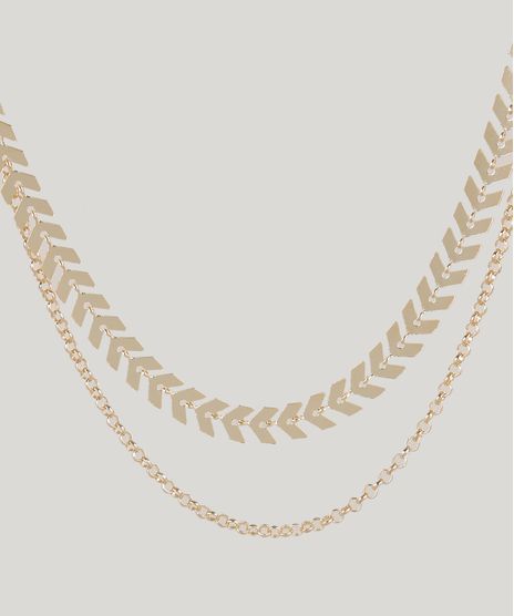 Colar-Feminino-Duplo-Folheado-com-Corrente-Diferenciada-Dourado-9943787-Dourado_1