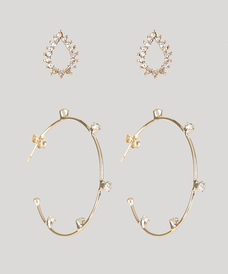 Kit-de-2-Brincos-Femininos-Folheados-com-Strass-Dourado-9943761-Dourado_1 Kit-de-2-Brincos-Femininos-Folheados-com-Strass-Dourado-9943761-Dourado_1