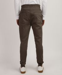 Calca-Masculina-de-Sarja-Jogger-Skinny-com-Bolsos-Bege-Escuro-9945698-Bege_Escuro_2