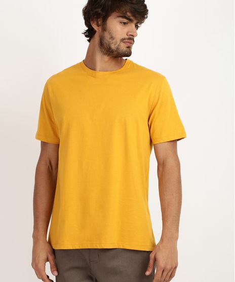 Camiseta-Masculina-Basica-Manga-Curta-Gola-Careca--Mostarda-9947820-Mostarda_1
