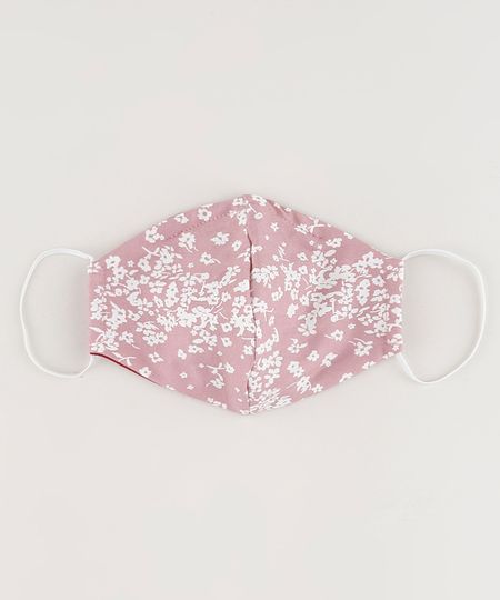 Mascara-de-Tecido-Reutilizavel-para-Protecao-Individual-Infantil-Estampado-Floral-Rosa-9952505-Rosa_1