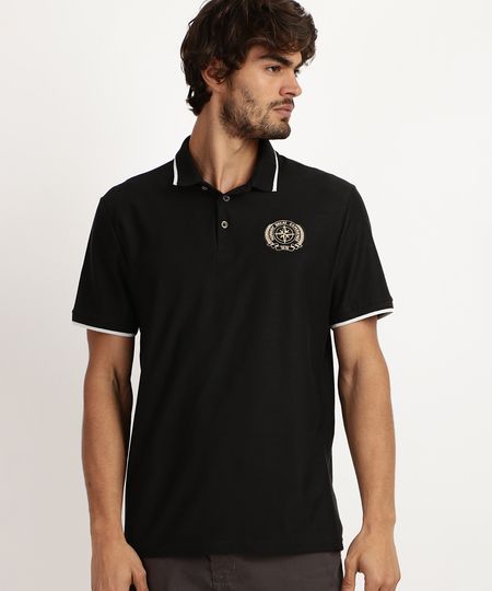 Camiseta-Masculina-Bordado-Frontal-de-Brasao-Manga-Curta-Preta-9942891-Preto_1