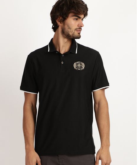 Camiseta-Masculina-Bordado-Frontal-de-Brasao-Manga-Curta-Preta-9942891-Preto_1