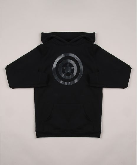 Blusao-de-Moletom-Juvenil-Capitao-America-com-Bolso-Canguru-Preto-9944089-Preto_1