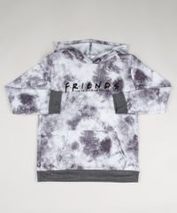 Blusao-de-Moletom-Juvenil---Friends--Estampado-Tie-Dye-com-Bolso-Canguru-Cinza-9957774-Cinza_1