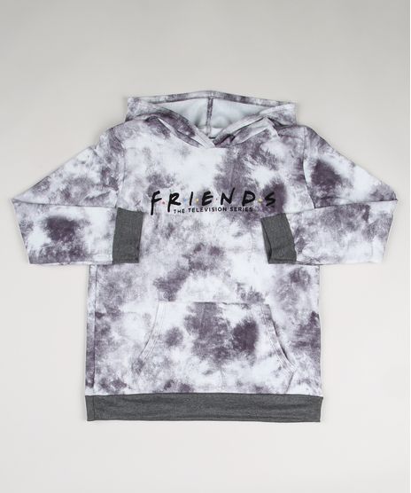 Blusao-de-Moletom-Juvenil---Friends--Estampado-Tie-Dye-com-Bolso-Canguru-Cinza-9957774-Cinza_1