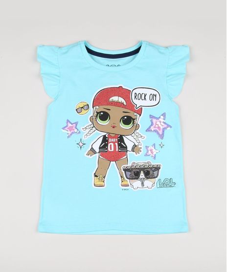 Blusa-Infantil-Lol-Surprise-com-Glitter-Manga-Curta-Verde-9827988-Verde_1