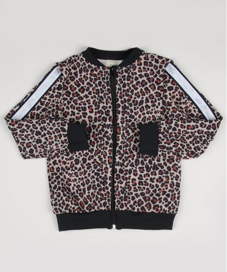Blusao-Infantil-Estampado-Animal-Print-Onca-com-Faixa-em-Glitter-Bege-9955316-Bege_1