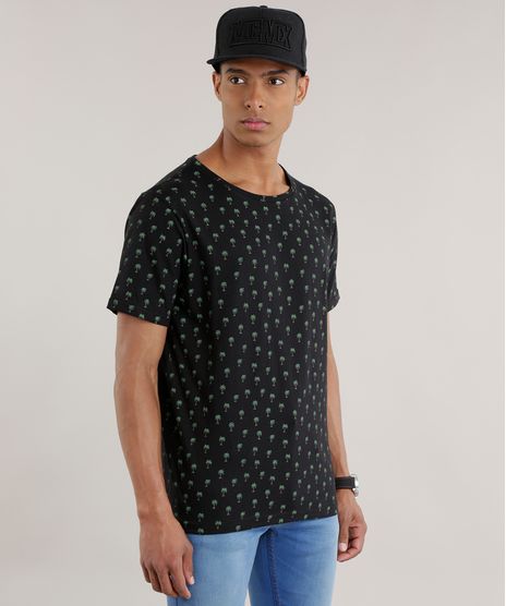 Camiseta-Estampada-de-Coqueiros-Preta-8704482-Preto_1