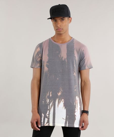 Camiseta-Longa-Estampada-de-Coqueiros-Marrom-8705281-Marrom_1