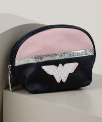 Necessaire-Feminina-Meia-Lua-Mulher-Maravilha-Rosa-9946993-Rosa_2