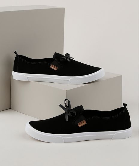Tenis-Slip-On-Feminino-Moleca-com-Laco-Preto-9947459-Preto_1