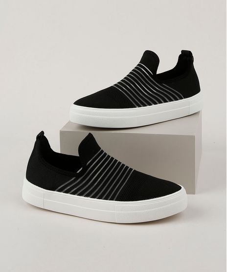 Tenis-Feminino-Bebece-Knit-com-Listras-Preto-9957996-Preto_1