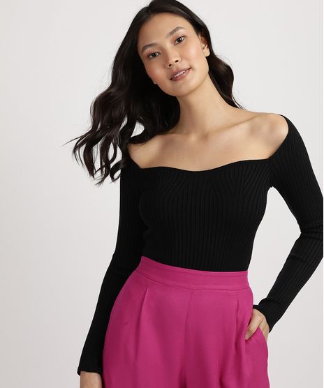 Blusa-Feminina-em-Trico-Canelada-Decote-Princesa-Manga-Longa-Preta-9959389-Preto_1