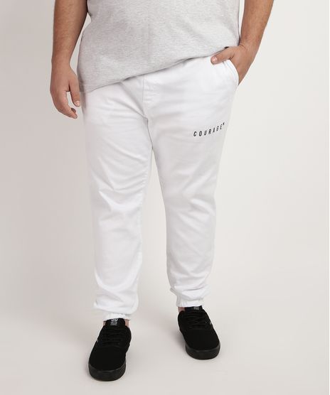 Calca-de-Moletom-Masculina-Plus-Size-Jogger---Couragem--com-Bolso-Branca-9958948-Branco_1